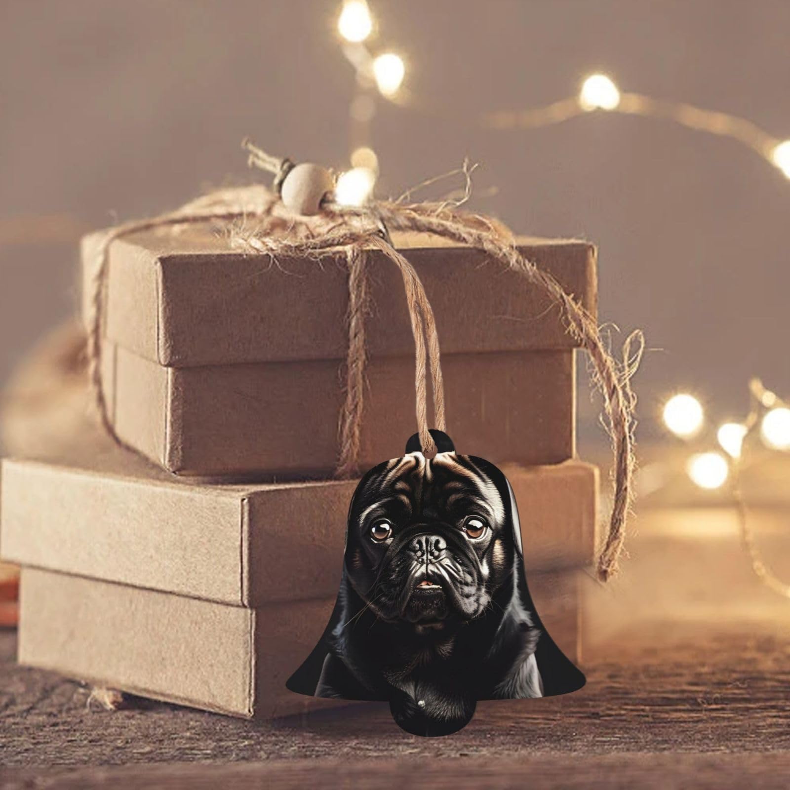 パグ クリスマスツリー オーナメント 黒 Hallmark ホリデーセーターの